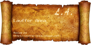 Lauffer Anna névjegykártya